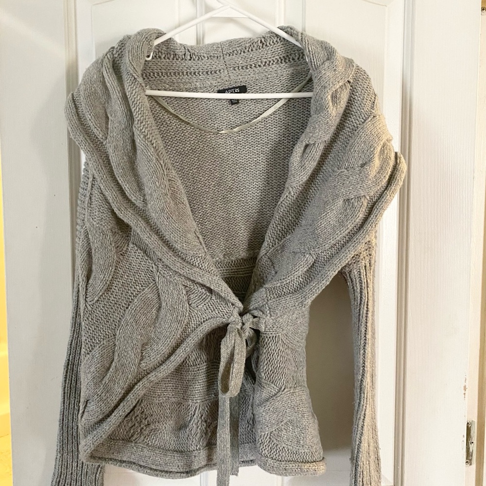 Apt. 9 Gray Wrap Cardigan Sweater